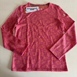 NEW Smartwool Classic Thermal Merino Wool Base Layer Top Kids Girls XL Pink Crew
